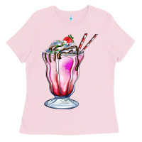 Bubblegum Pink milkshake Ladies Tee - AdoDesignShop