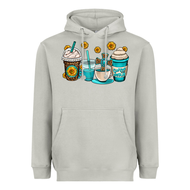 Jesus Coffee Cups Heavyweight Hoodie by OliviaCreatesArt | Teevron