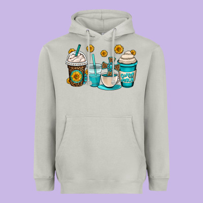 Jesus Coffee Cups Heavyweight Hoodie Designed By Oliviacreatesart