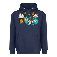 Navy jesus coffee cups Heavyweight Hoodie - OliviaCreatesArt