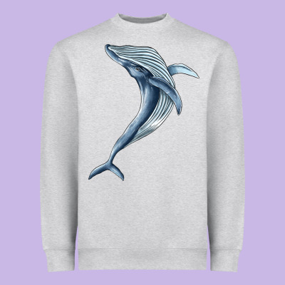 Humpback Whale Jumping Heavyweight Sweatshirt Designed By Barkaloodesign