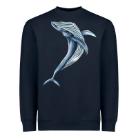 Navy humpback whale jumping Heavyweight Sweatshirt - BarkalooDesign