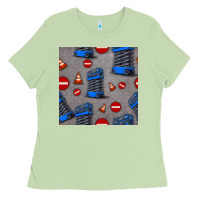 Matcha scissor lift seamless pattern Ladies Tee - BundleAndBundleShop