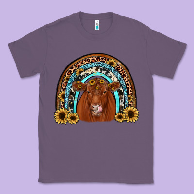 Red Angus Rainbow Classic Tee Designed By Jahusdesignshop