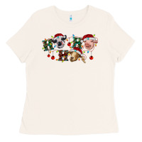 Bone Hohoho Christmas Cows Ladies Tee - RanaPortraitStore