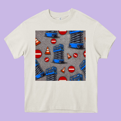 Scissor Lift Seamless Pattern Heavy Core Tee Designed By Bundleandbundleshop
