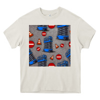 Cream scissor lift seamless pattern Heavy Core Tee - BundleAndBundleShop
