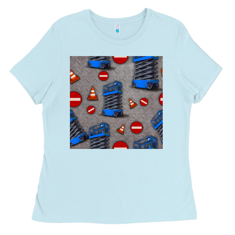 Scissor Lift Seamless Pattern Ladies Tee by BundleAndBundleShop | Teevron