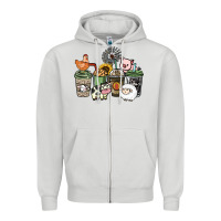 Dove Grey Farm animal coffee cups Zipper Hoodie - HowdyJamesFarm