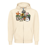 Sandshell Farm animal coffee cups Zipper Hoodie - HowdyJamesFarm