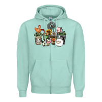 Seafoam Farm animal coffee cups Zipper Hoodie - HowdyJamesFarm