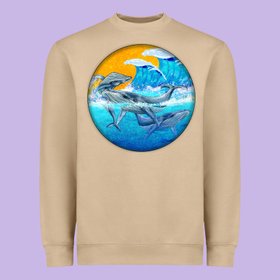 Humpback Whale Heavyweight Sweatshirt Designed By Barkaloodesign