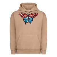 Pigment Burro Patriotic American Flag Butterfly 4th of July Urban Hoodie - LillyAllenDesigns