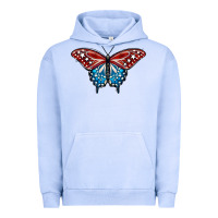 Pigment Grape Ice Patriotic American Flag Butterfly 4th of July Urban Hoodie - LillyAllenDesigns
