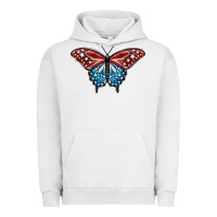 Pigment Lunar Rock Patriotic American Flag Butterfly 4th of July Urban Hoodie - LillyAllenDesigns