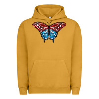 Pigment Peanut Butter Patriotic American Flag Butterfly 4th of July Urban Hoodie - LillyAllenDesigns