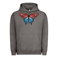 Pigment Tornado Patriotic American Flag Butterfly 4th of July Urban Hoodie - LillyAllenDesigns