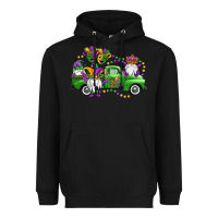 Black mardi gras gnomes truck Heavyweight Hoodie - OliviaCreatesArt