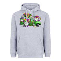 Heather Grey mardi gras gnomes truck Heavyweight Hoodie - OliviaCreatesArt