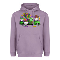 Lavender mardi gras gnomes truck Heavyweight Hoodie - OliviaCreatesArt