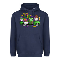 Navy mardi gras gnomes truck Heavyweight Hoodie - OliviaCreatesArt