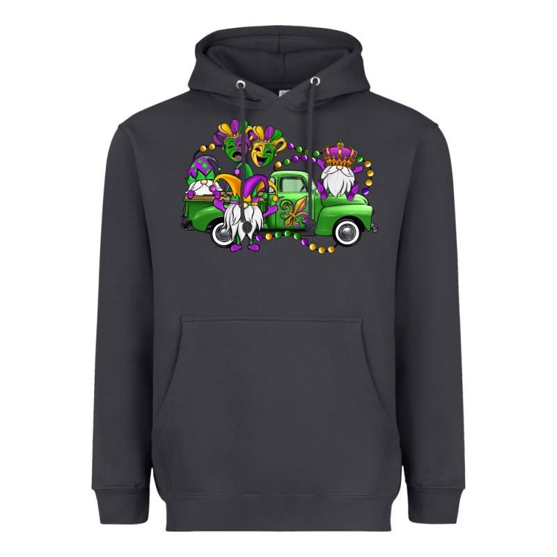 Mardi Gras Gnomes Truck Heavyweight Hoodie by OliviaCreatesArt | Teevron