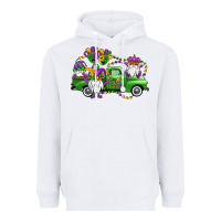 White mardi gras gnomes truck Heavyweight Hoodie - OliviaCreatesArt