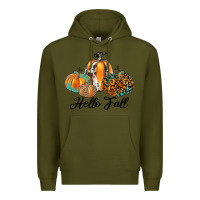 Army Green hello fall Premium Hoodie - JahusDesignShop