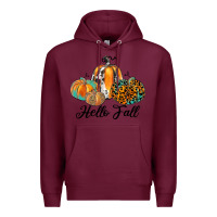 Burgundy hello fall Premium Hoodie - JahusDesignShop