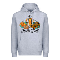 Heather Grey hello fall Premium Hoodie - JahusDesignShop