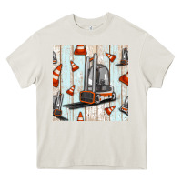 Cream forklift seamless pattern Heavy Core Tee - BundleAndBundleShop