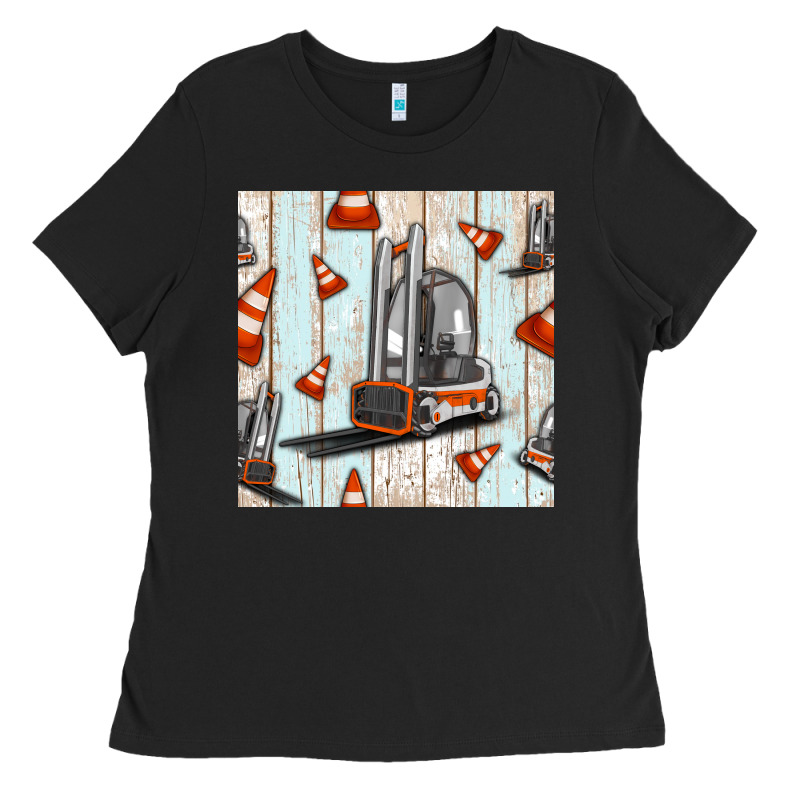 Forklift Seamless Pattern Ladies Tee by BundleAndBundleShop | Teevron