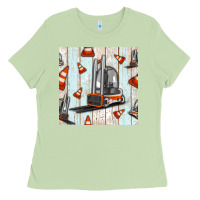 Matcha forklift seamless pattern Ladies Tee - BundleAndBundleShop