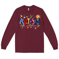 Burgundy autism accept understand love Long Sleeve Tee - Artiststas