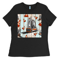 Forklift Seamless Pattern Ladies Tee | Teevron