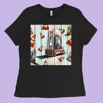 Forklift Seamless Pattern Ladies Tee Designed By Bundleandbundleshop
