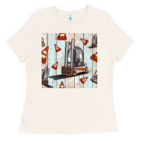 Bone forklift seamless pattern Ladies Tee - BundleAndBundleShop