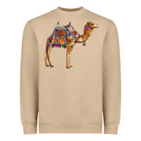 Camel With Colorful Saddle Heavyweight Sweatshirt | Teevron