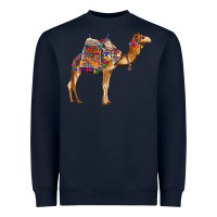 Navy camel with colorful saddle Heavyweight Sweatshirt - BarkalooDesign