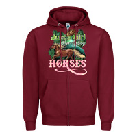 Burgundy Just a girl who loves Horses Zipper Hoodie - HowdyJamesFarm