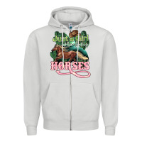 Dove Grey Just a girl who loves Horses Zipper Hoodie - HowdyJamesFarm