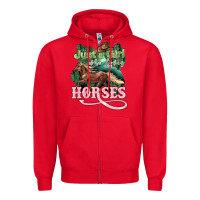 Red Just a girl who loves Horses Zipper Hoodie - HowdyJamesFarm