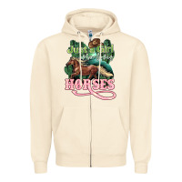 Sandshell Just a girl who loves Horses Zipper Hoodie - HowdyJamesFarm