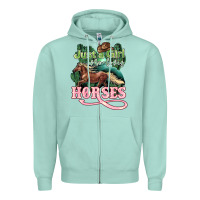 Seafoam Just a girl who loves Horses Zipper Hoodie - HowdyJamesFarm