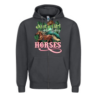 Smoke Just a girl who loves Horses Zipper Hoodie - HowdyJamesFarm