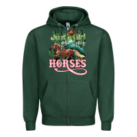 Sports Green Just a girl who loves Horses Zipper Hoodie - HowdyJamesFarm
