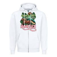 White Just a girl who loves Horses Zipper Hoodie - HowdyJamesFarm
