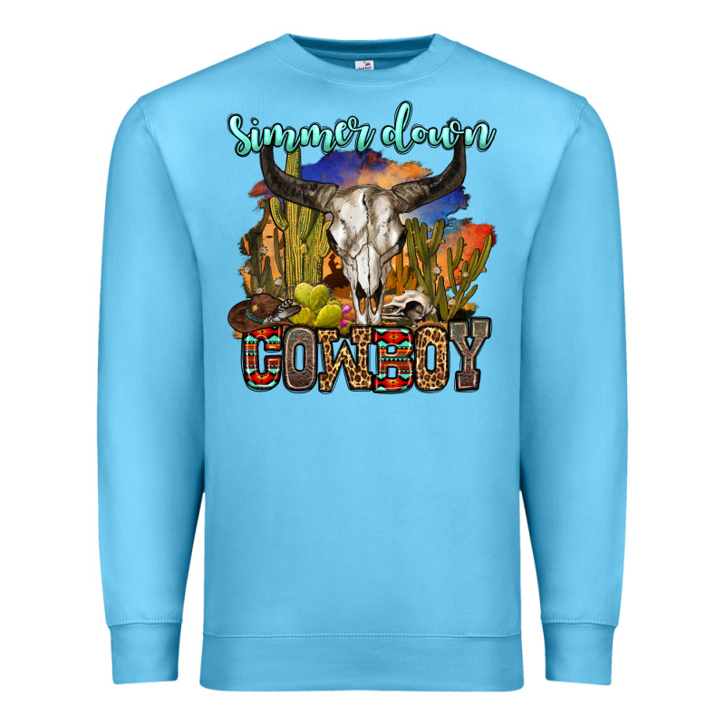 Simmer Down Cowboy Premium Sweatshirt by OliviaCreatesArt | Teevron