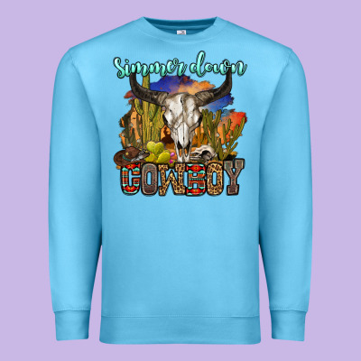 Simmer Down Cowboy Premium Sweatshirt Designed By Oliviacreatesart