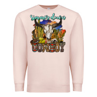 Pale Pink simmer down cowboy Premium Sweatshirt - OliviaCreatesArt